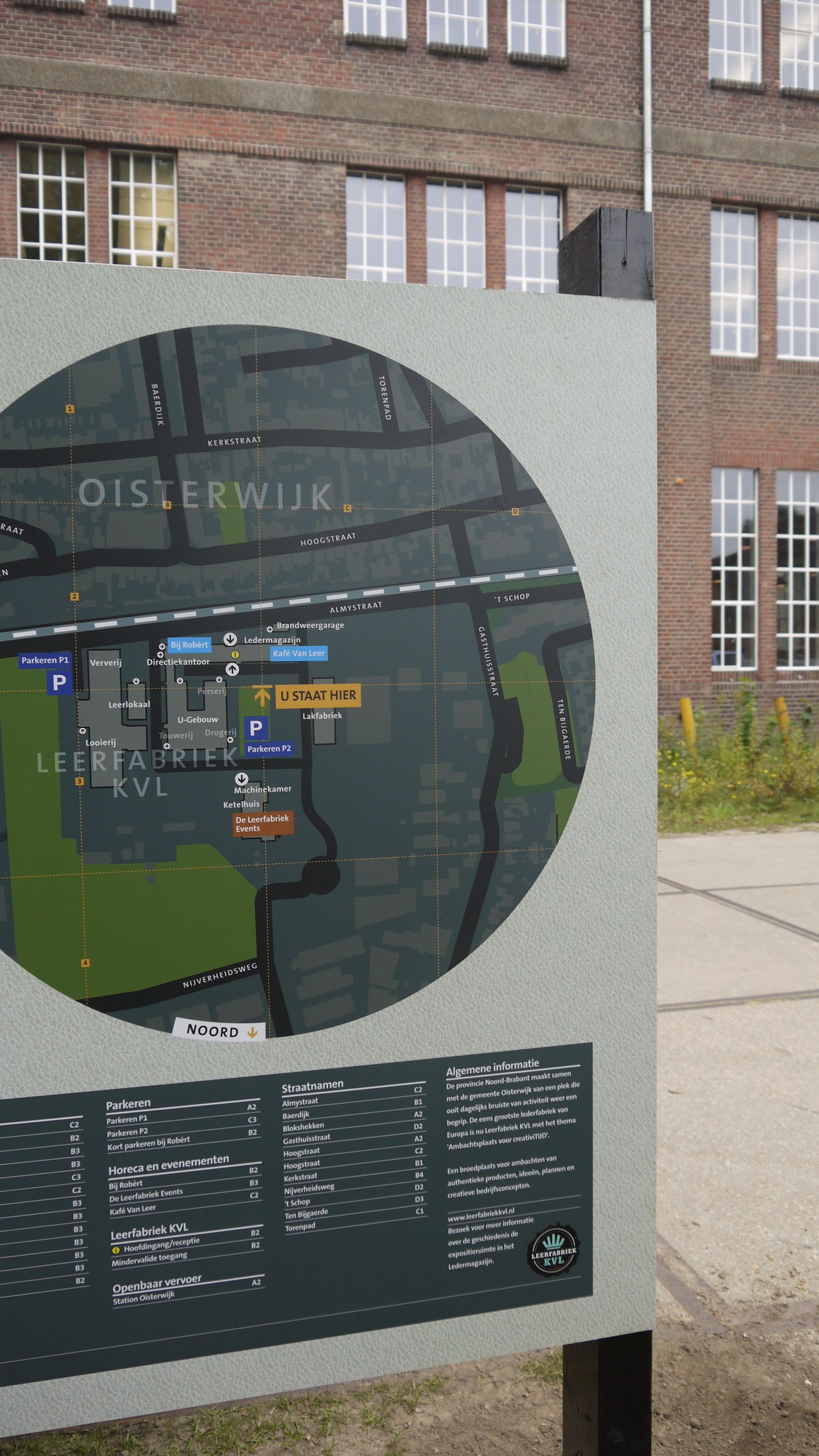 Close up detail of wayfinding map design for Leerfabriek KVL